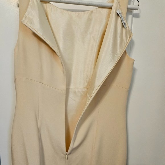 Windsmoor Pale Yellow Silk Sheath Sz 10 - Picture 8 of 15